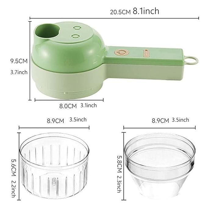 4-in-1 Electric Vegetable Cutter – Portable Food Chopper & Slicer